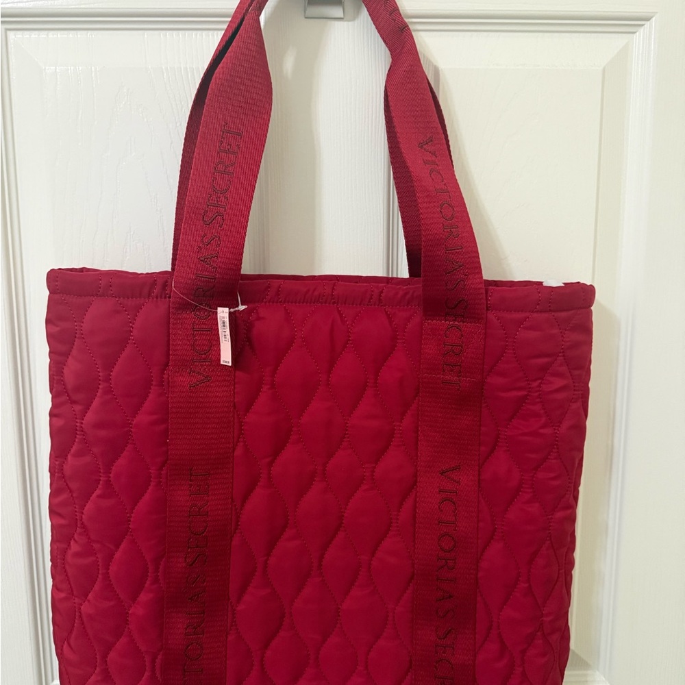 Victoria's Secret Red Quilted Tote